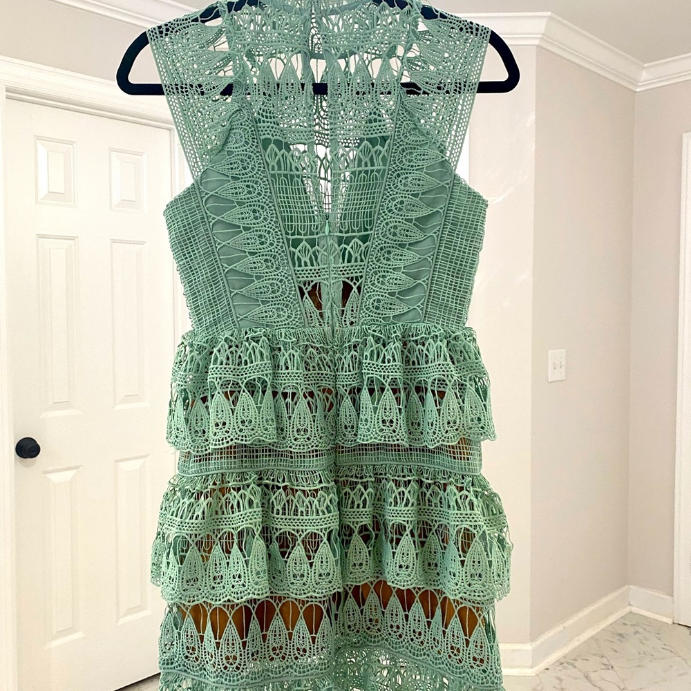 Luxe Boutique lace mint green lace dress
